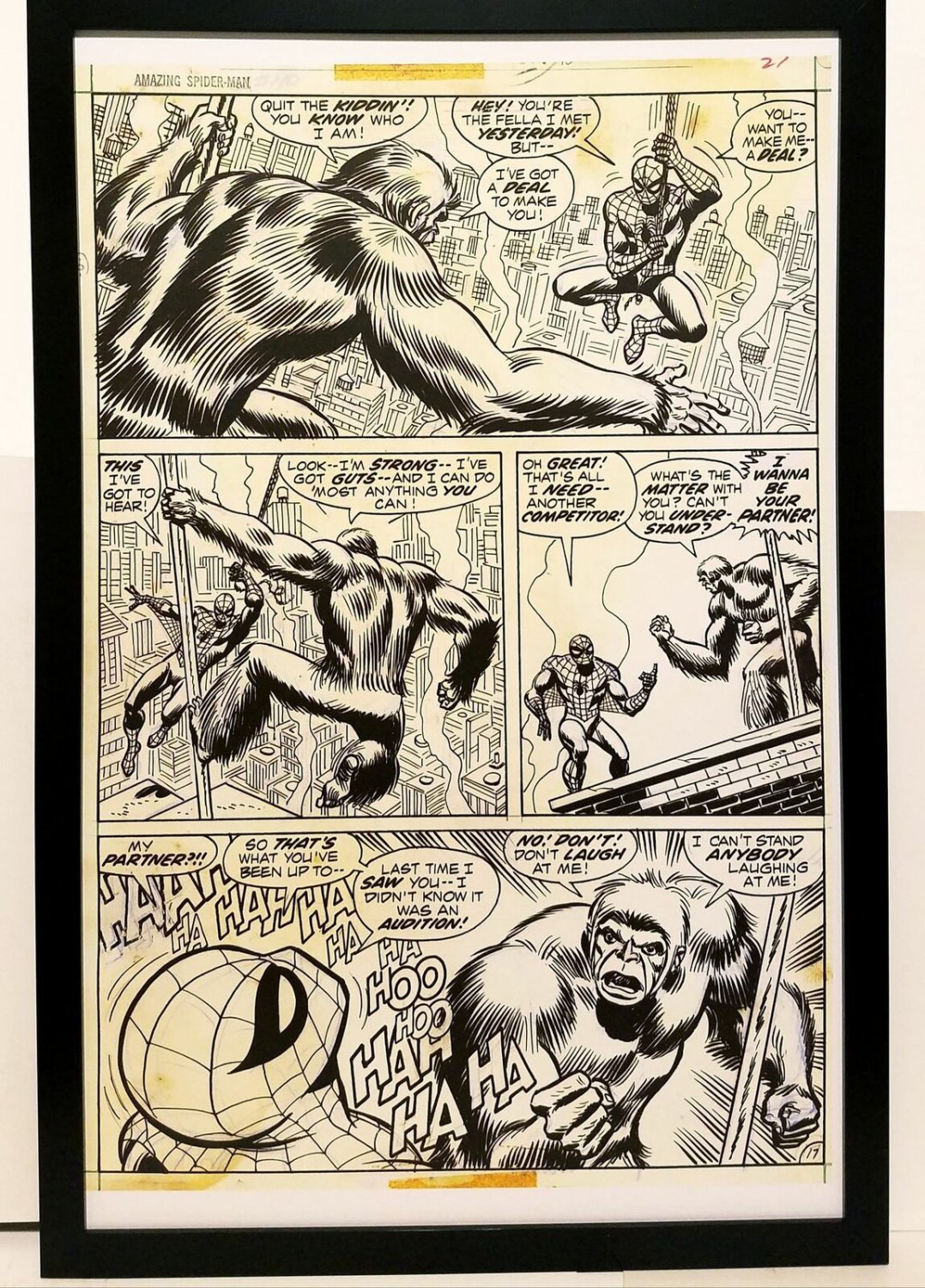Amazing Spider-Man #110 pg. 17 John Romita 11x17 FRAMED Original Art Print Marve