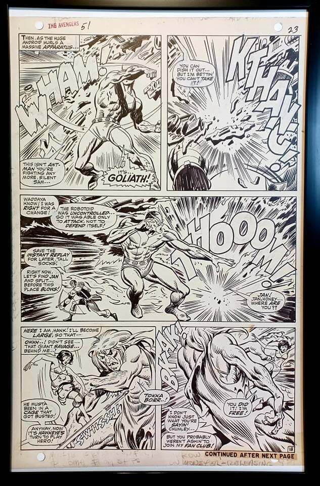 Avengers #51 pg. 18 by John Buscema 11x17 FRAMED Original Art Print Marvel Comic