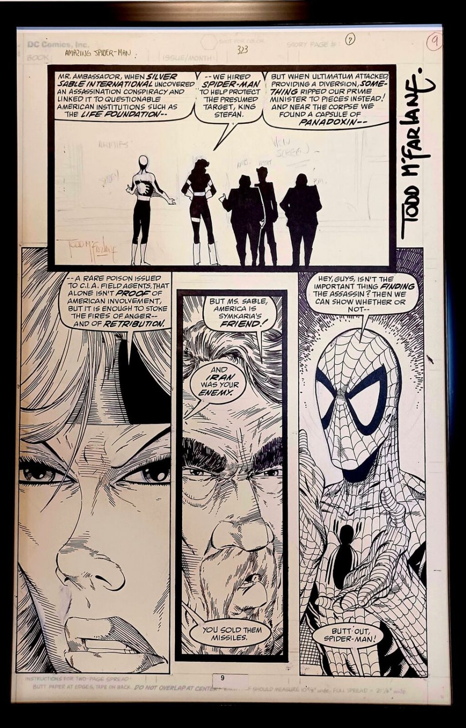 Amazing Spider-Man #323 pg. 7 by Todd McFarlane 11x17 FRAMED Original Art Print