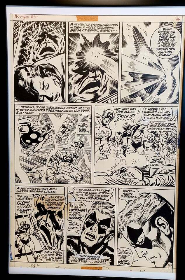 Avengers #97 pg. 19 by John Buscema 11x17 FRAMED Original Art Print Marvel Comic