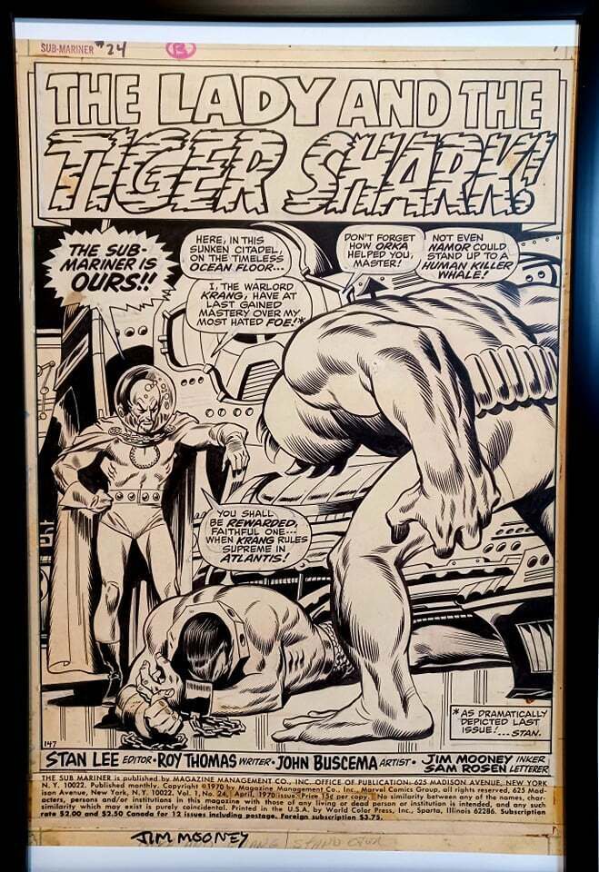 Sub-Mariner #24 pg. 1 by John Buscema 11x17 FRAMED Original Art Print Marvel Com