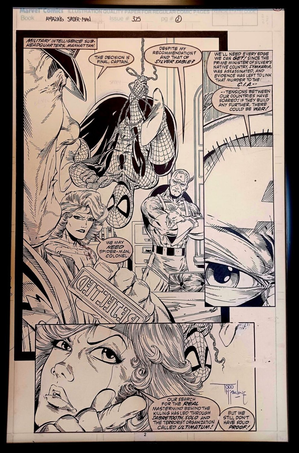 Amazing Spider-Man #325 pg. 2 by Todd McFarlane 11x17 FRAMED Original Art Print