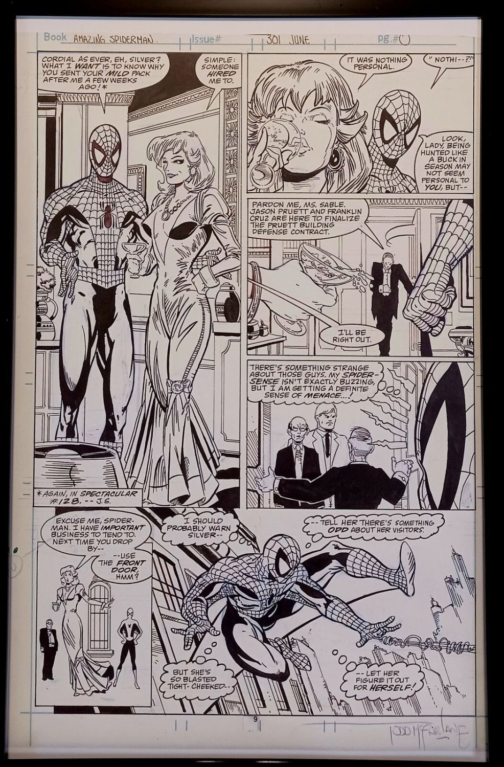 Amazing Spider-Man #301 pg. 7 by Todd McFarlane 11x17 FRAMED Original Art Print