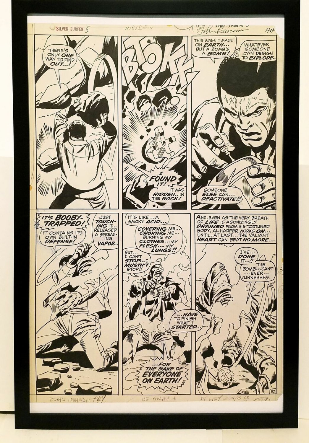 Silver Surfer #5 pg. 37 by John & Sal Buscema 11x17 FRAMED Original Art Print Ma