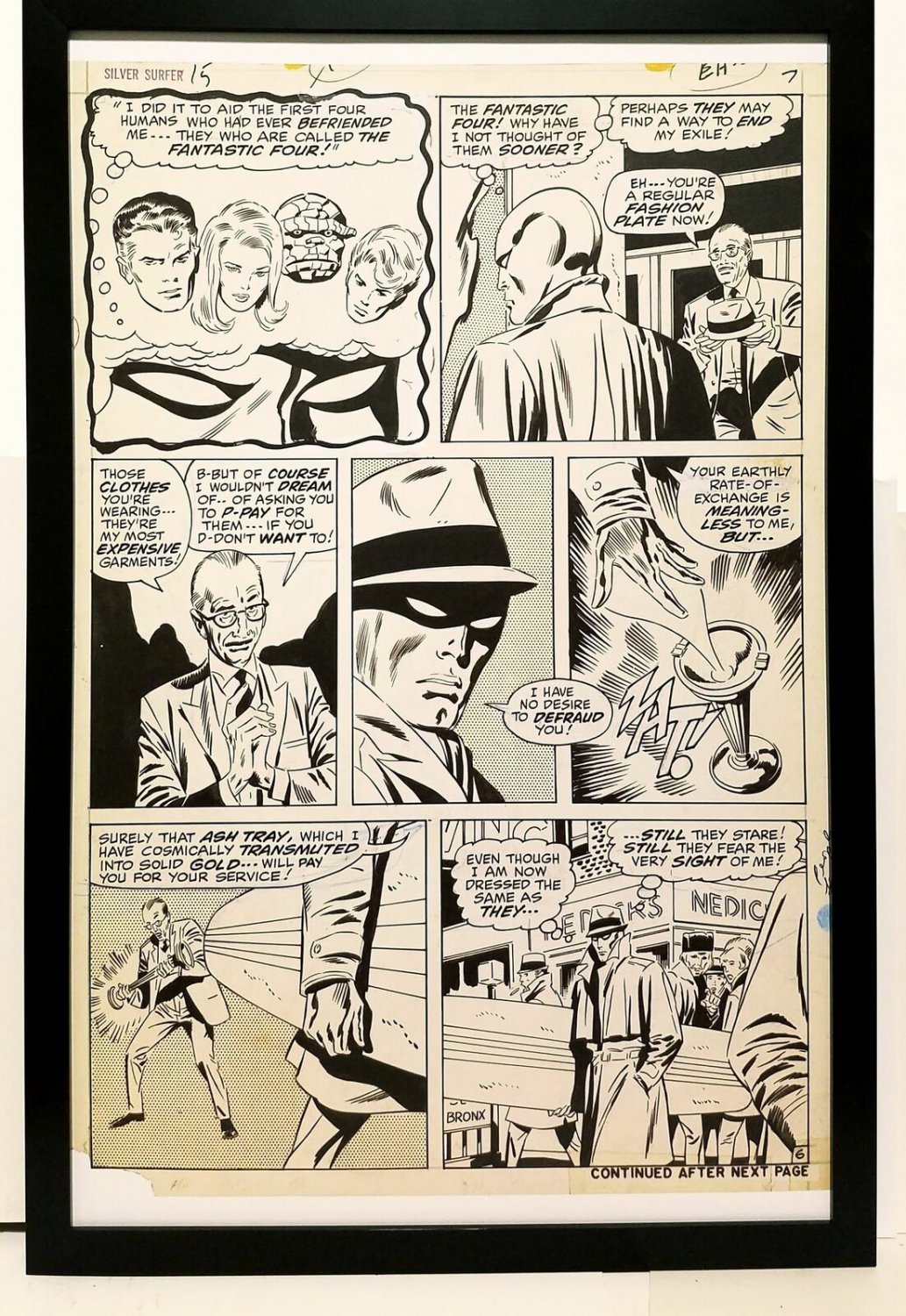 Silver Surfer #15 pg. 6 by John Buscema 11x17 FRAMED Original Art Print Marvel C