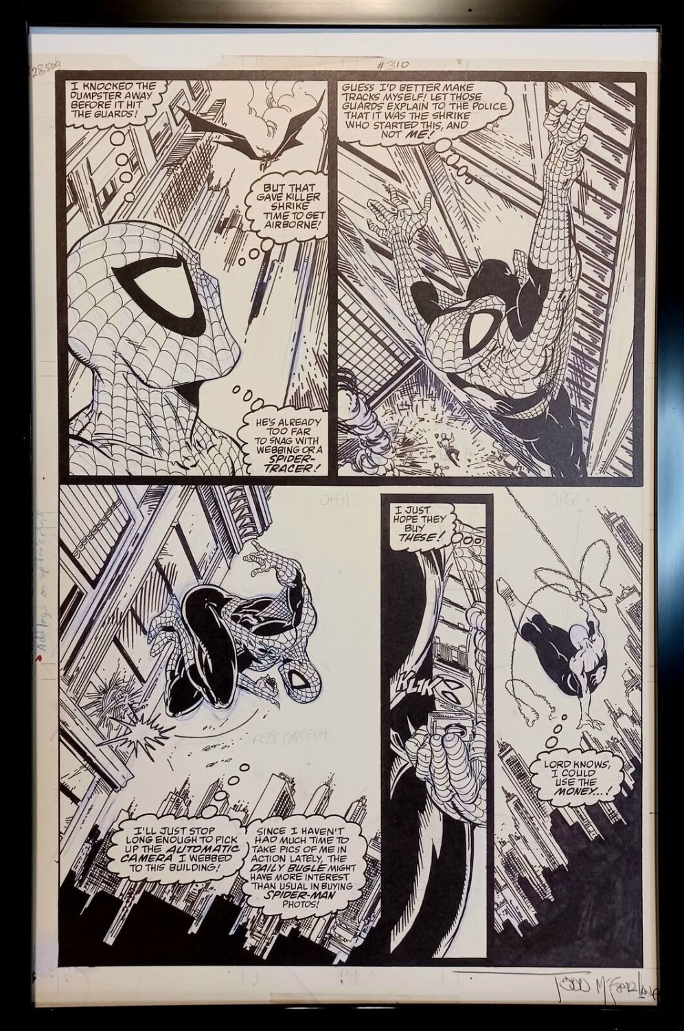 Amazing Spider-Man #310 pg. 5 by Todd McFarlane 11x17 FRAMED Original Art Print