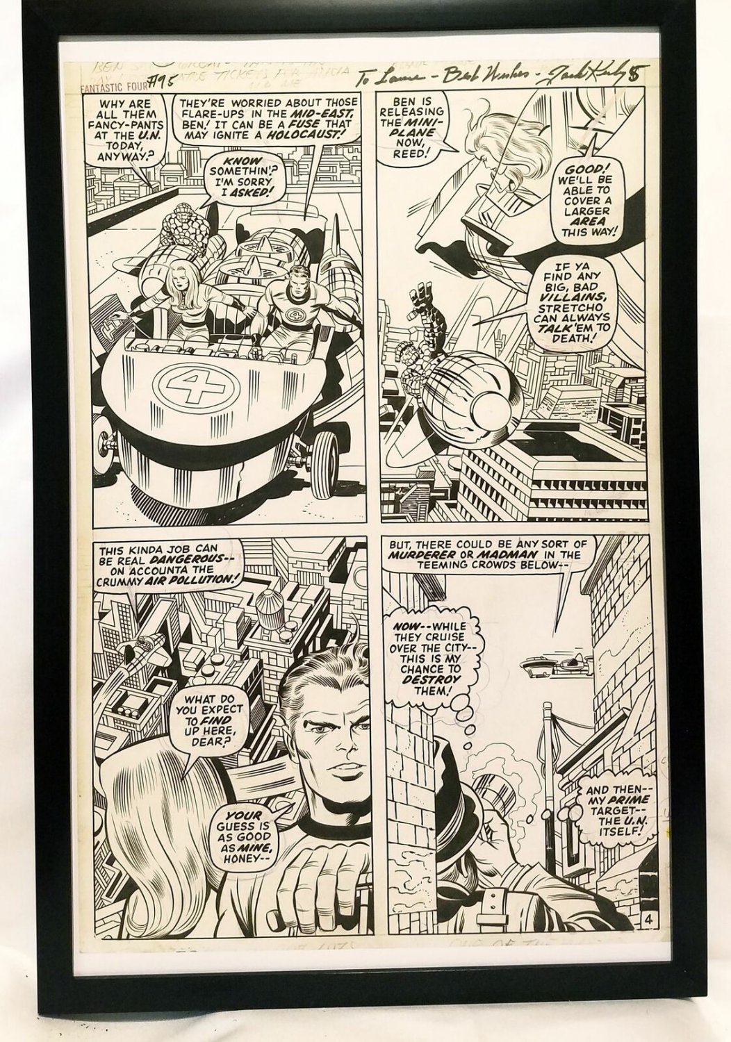 Fantastic Four #95 pg. 4 by Jack Kirby 11x17 FRAMED Original Art Poster Marvel C