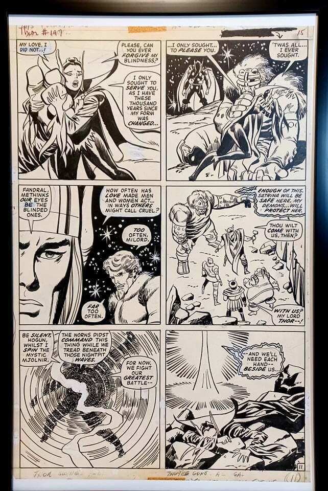 Mighty Thor #197 pg. 11 by John Buscema 11x17 FRAMED Original Art Print Marvel C