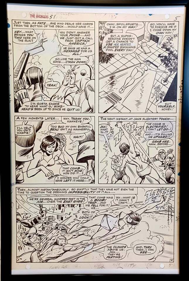 Avengers #51 pg. 4 by John Buscema 11x17 FRAMED Original Art Print Marvel Comics