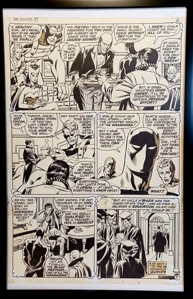 Avengers #77 pg. 5 by John Buscema 11x17 FRAMED Original Art Print Marvel Comics
