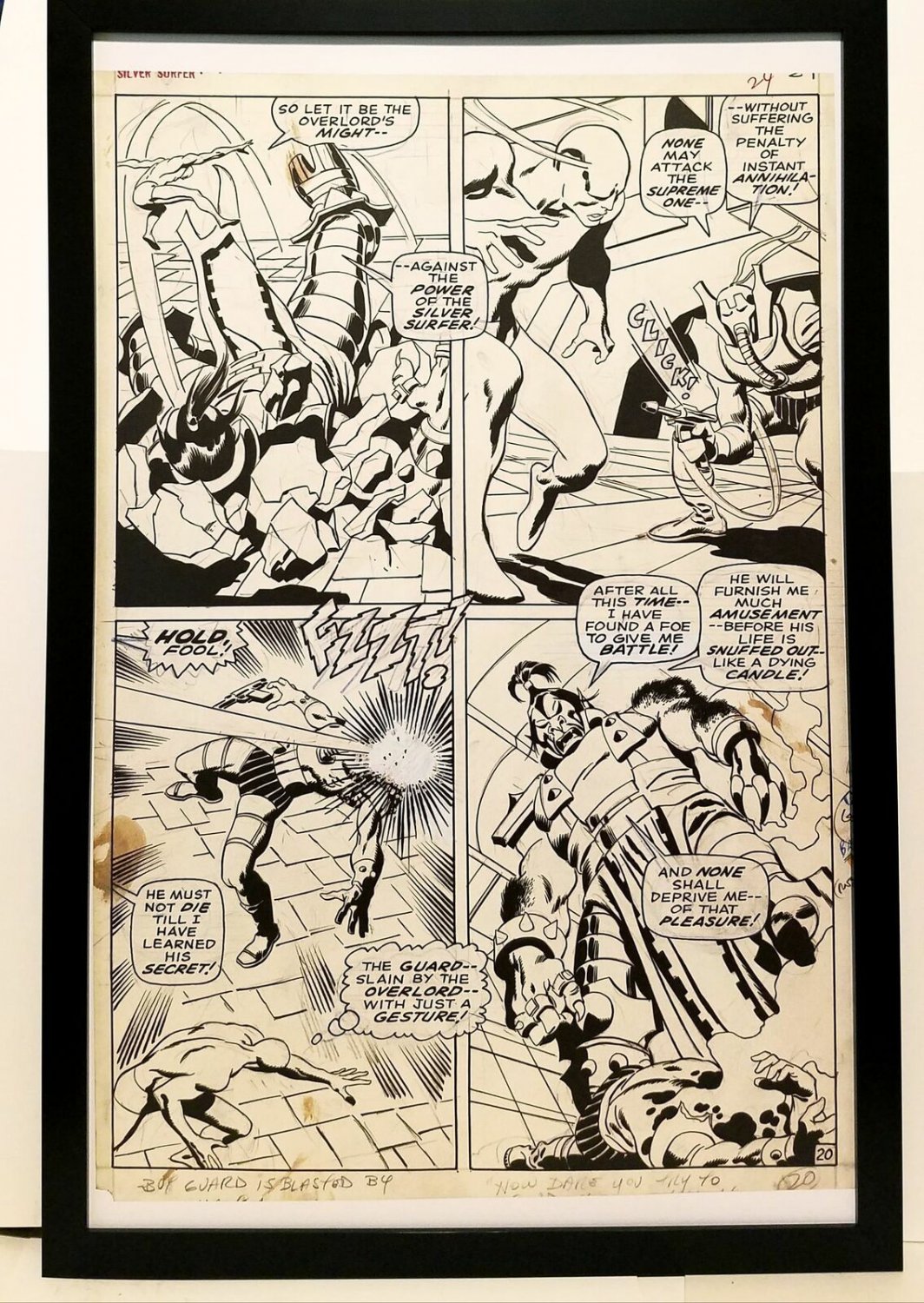 Silver Surfer #6 pg. 20 by John & Sal Buscema 11x17 FRAMED Original Art Print Ma