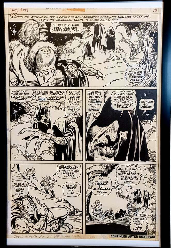 Mighty Thor #197 pg. 8 by John Buscema 11x17 FRAMED Original Art Print Marvel Co