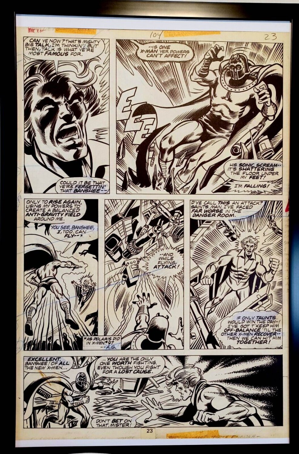 X-Men #104 pg. 23 by Dave Cockrum 11x17 FRAMED Original Art Poster Marvel Comics