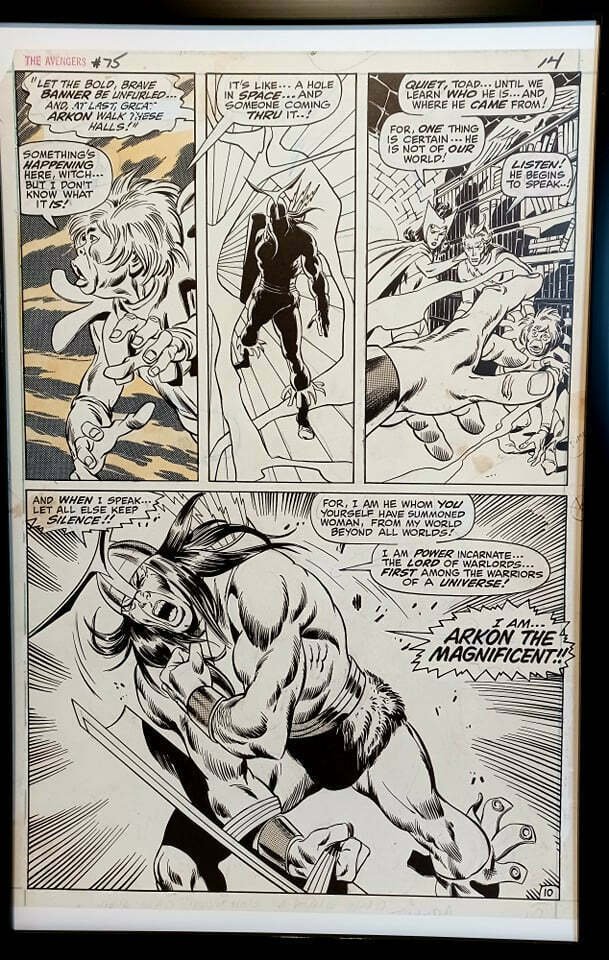 Avengers #75 pg. 10 by John Buscema 11x17 FRAMED Original Art Print Marvel Comic