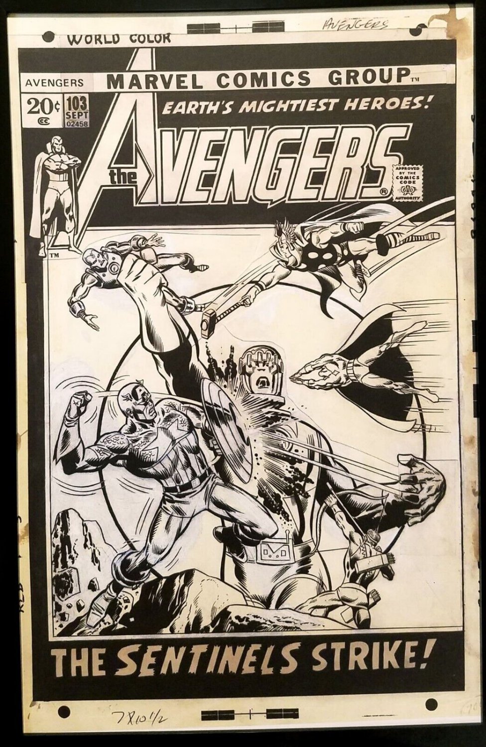 Avengers #103 by Rich Buckler 11x17 FRAMED Original Art Poster Marvel ...