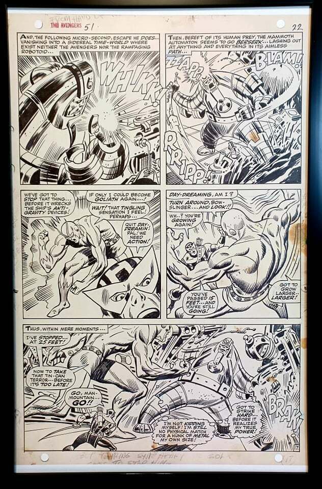 Avengers #51 pg. 17 by John Buscema 11x17 FRAMED Original Art Print Marvel Comic