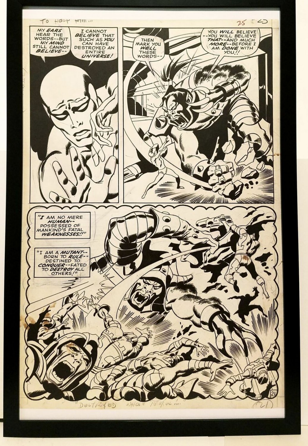Silver Surfer #6 pg. 21 by John & Sal Buscema 11x17 FRAMED Original Art Print Ma