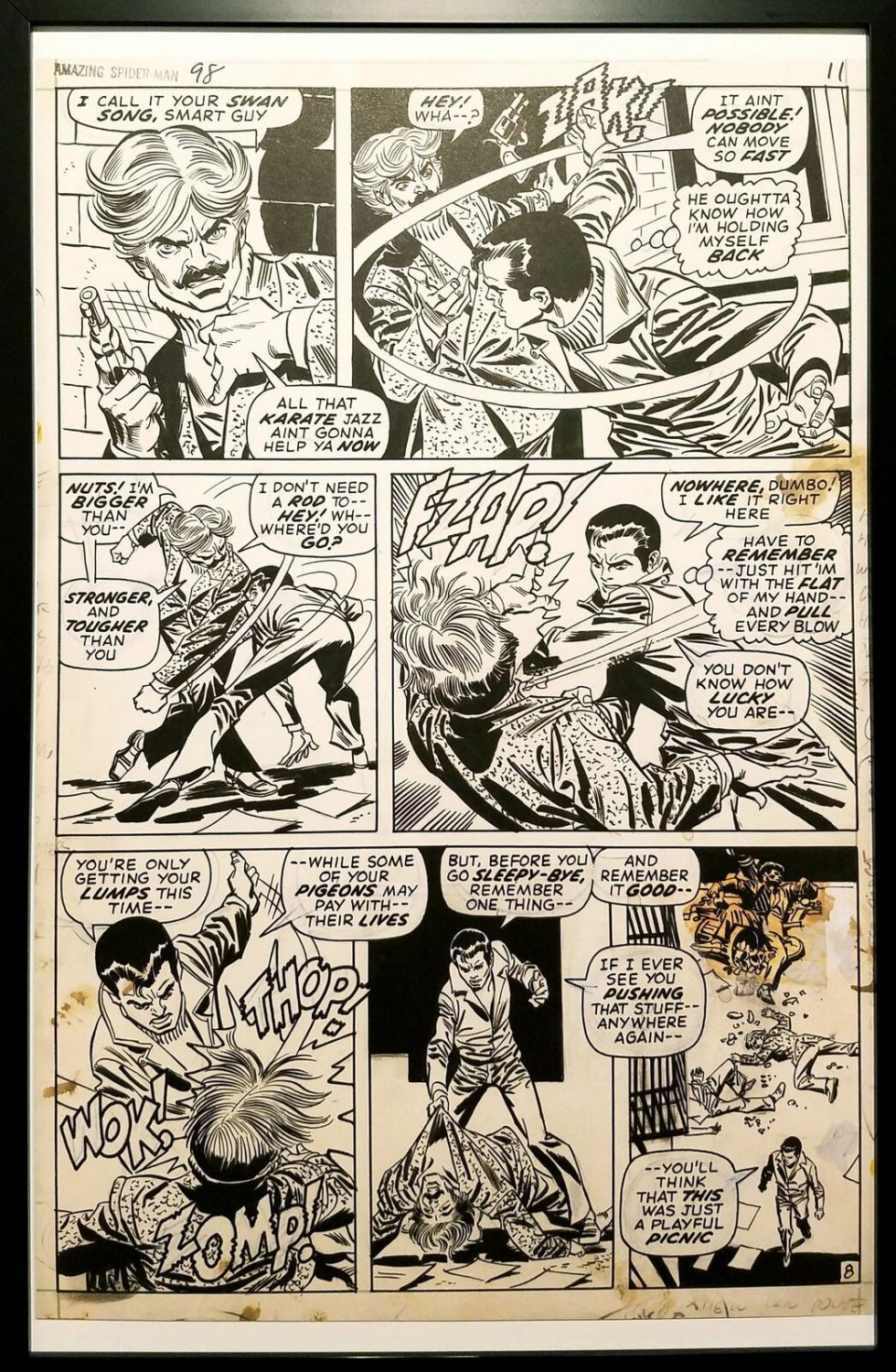 Amazing Spider-Man #98 pg. 8 Gil Kane 11x17 FRAMED Original Art Poster Marvel Co