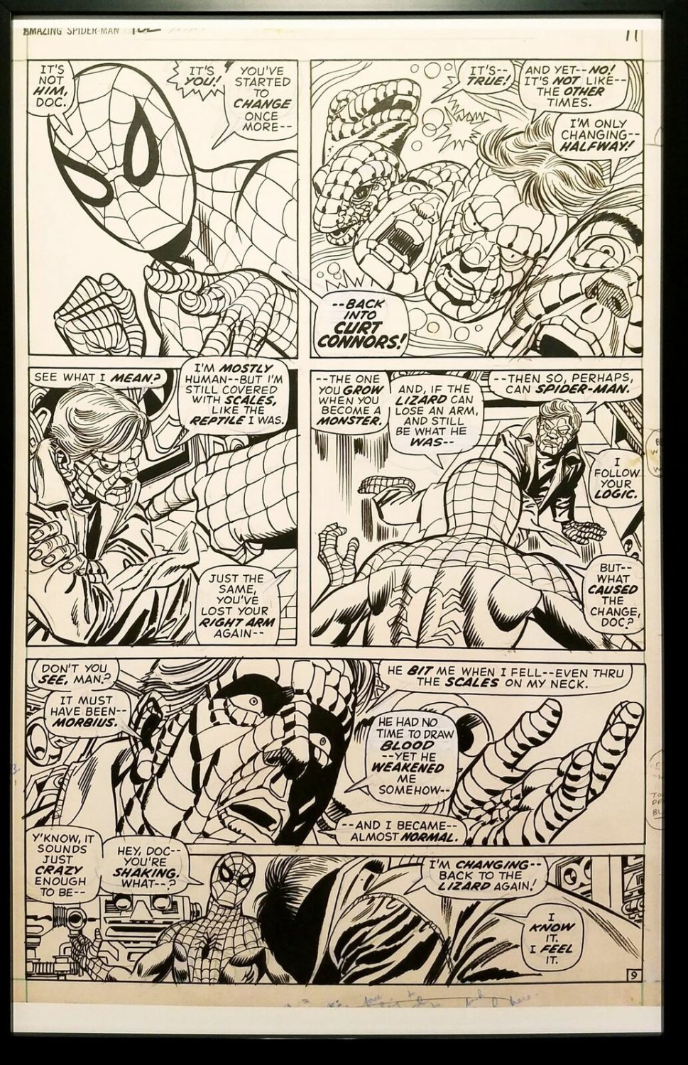 Amazing Spider-Man #102 pg. 9 Gil Kane 11x17 FRAMED Original Art Poster Marvel C