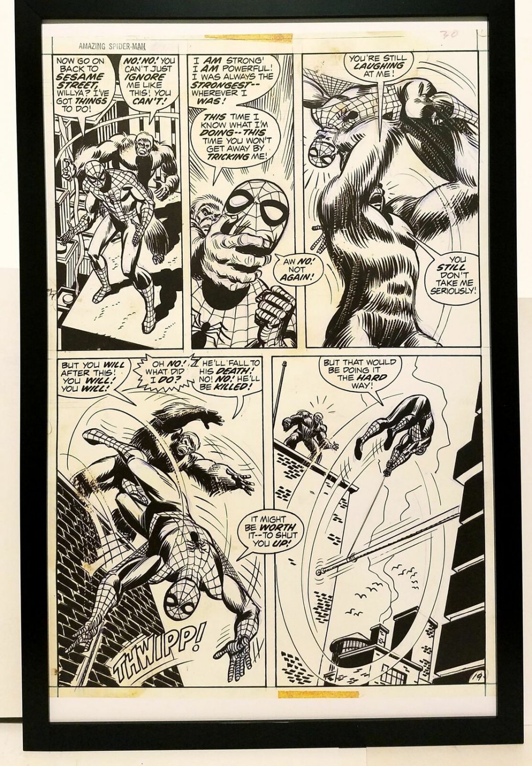 Amazing Spider-Man #110 pg. 19 John Romita 11x17 FRAMED Original Art Print Marve