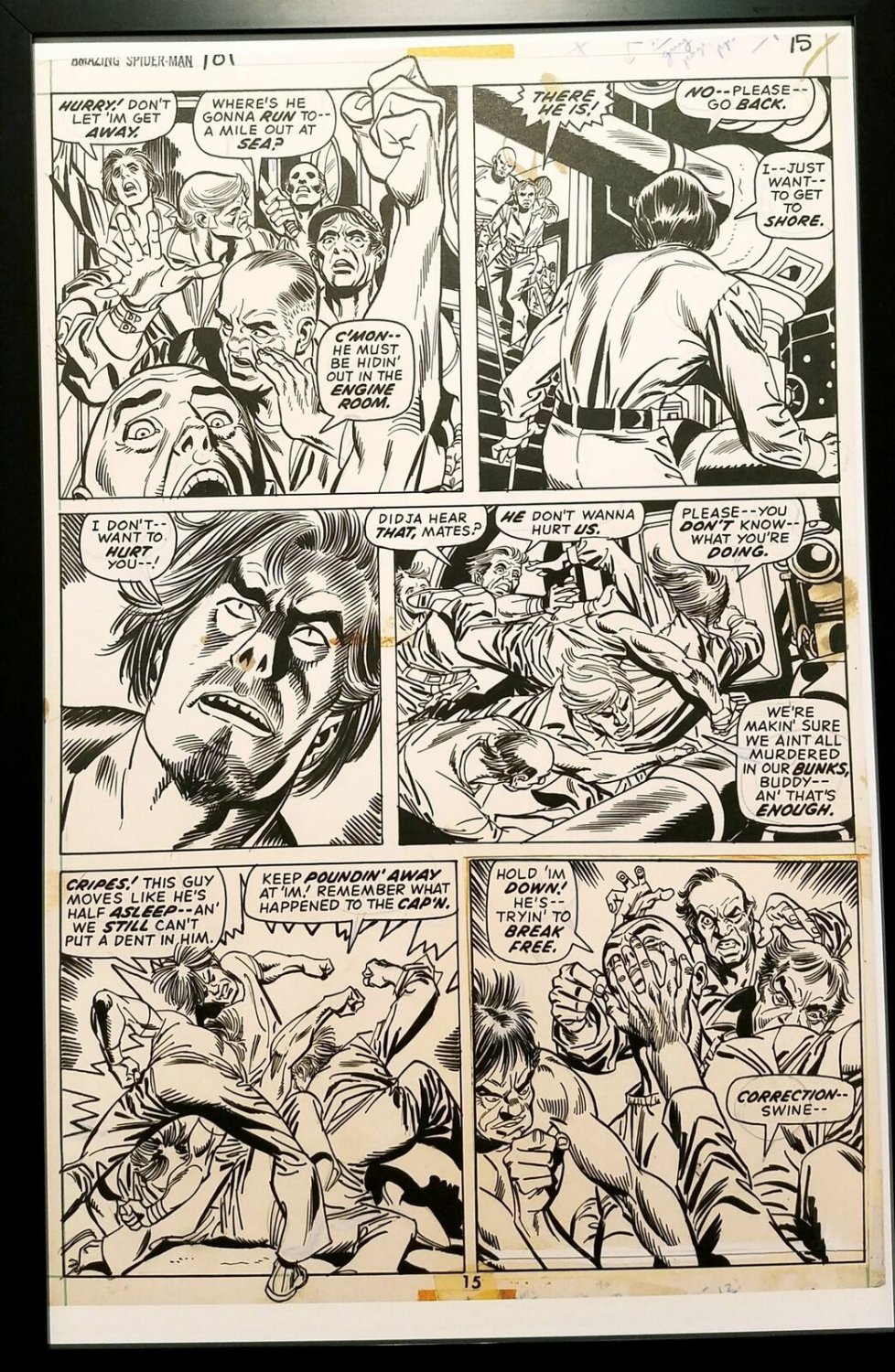 Amazing Spider-Man #101 pg. 15 Gil Kane 11x17 FRAMED Original Art Poster Marvel