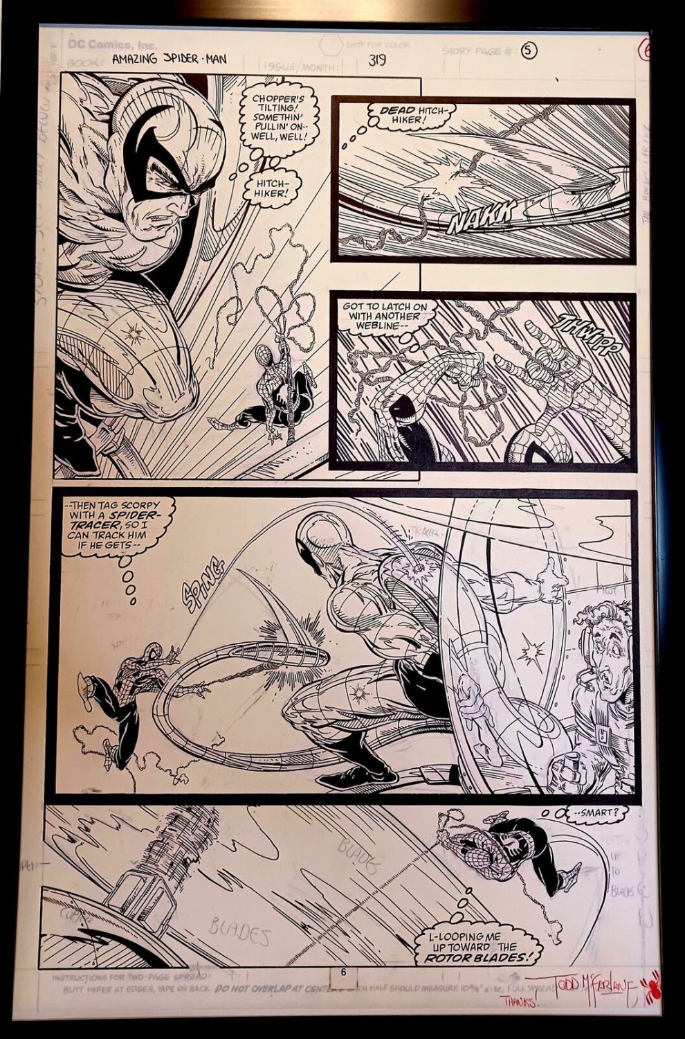 Amazing Spider-Man #319 pg. 5 by Todd McFarlane 11x17 FRAMED Original Art Print