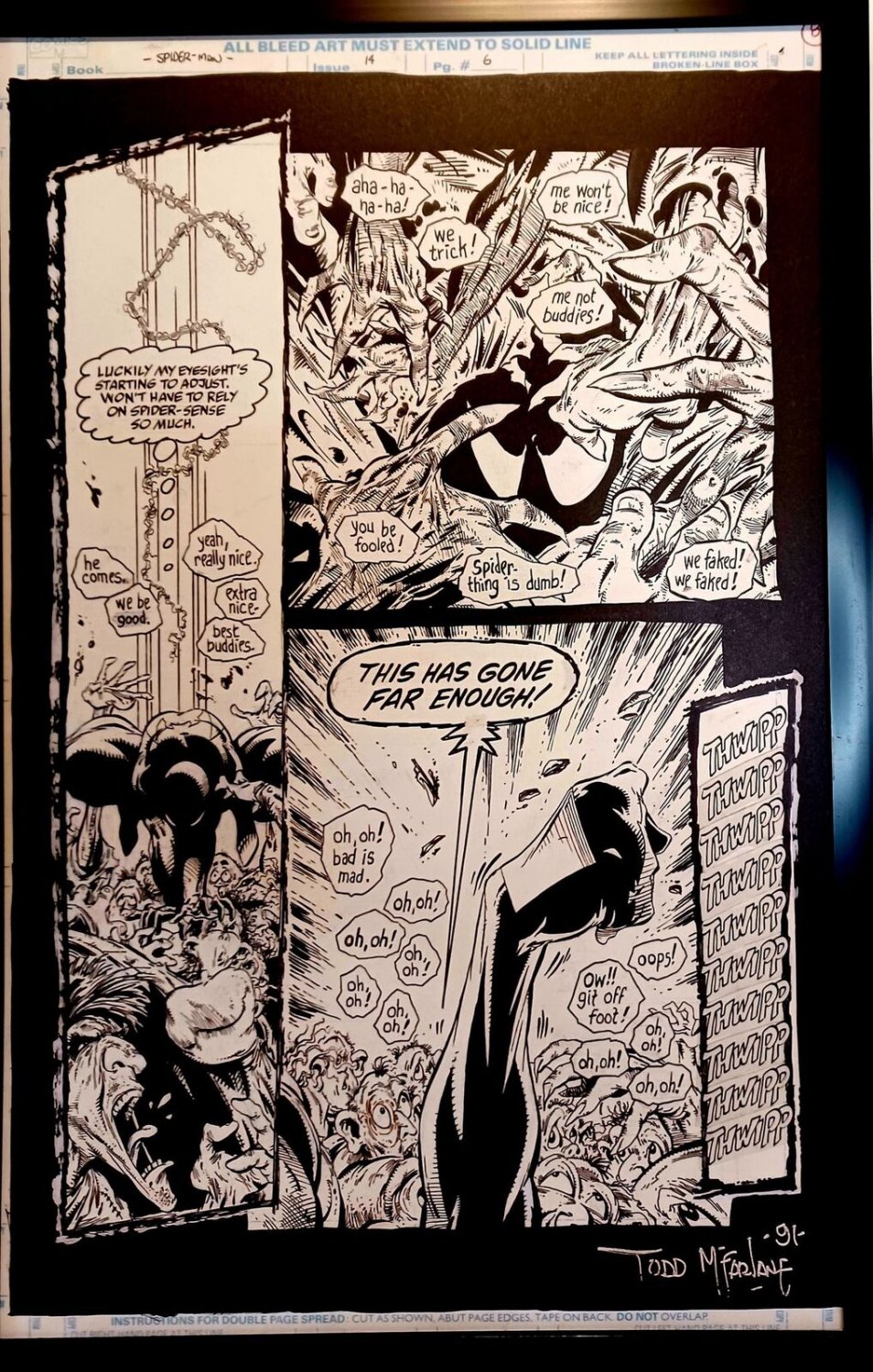 Spider-Man #14 pg. 6 by Todd McFarlane 11x17 FRAMED Original Art Print Comic Pos