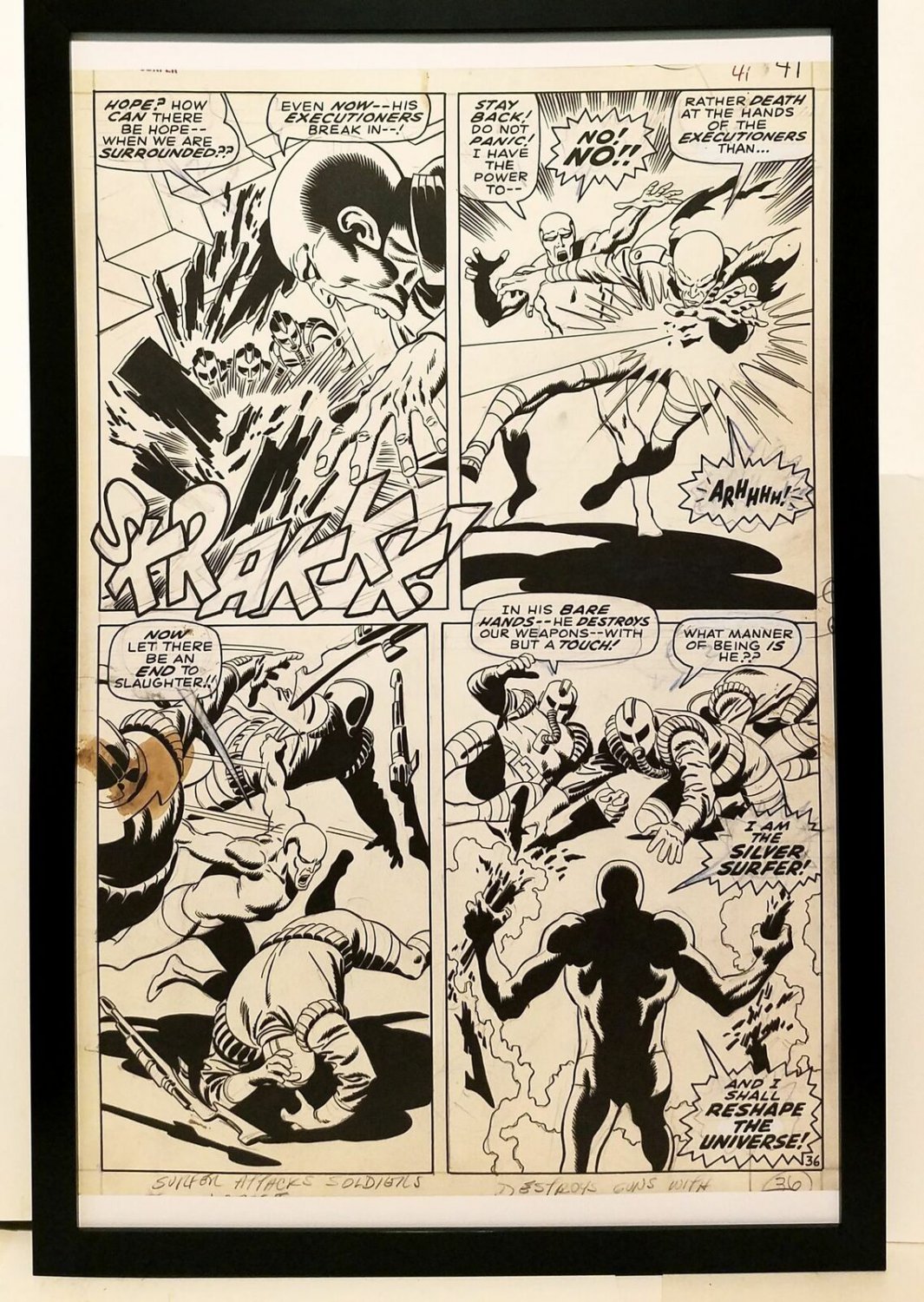Silver Surfer #6 pg. 36 by John & Sal Buscema 11x17 FRAMED Original Art Print Ma