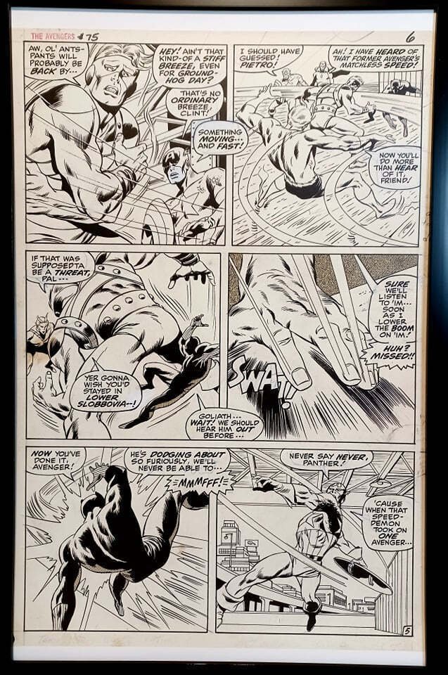 Avengers #75 pg. 5 by John Buscema 11x17 FRAMED Original Art Print Marvel Comics