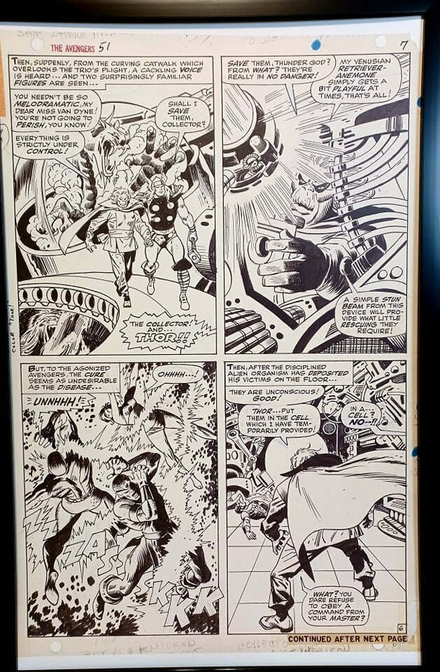 Avengers #51 pg. 6 by John Buscema 11x17 FRAMED Original Art Print Marvel Comics