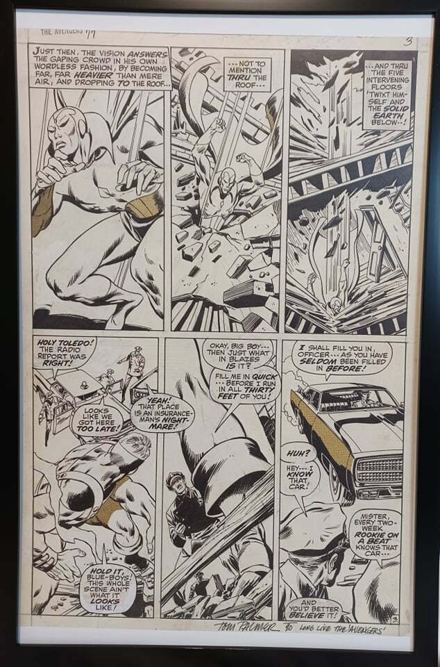 Avengers #77 pg. 3 by John Buscema 11x17 FRAMED Original Art Print Marvel Comics