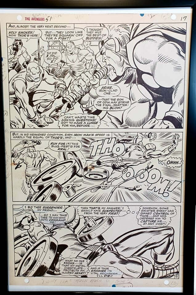 Avengers #51 pg. 13 by John Buscema 11x17 FRAMED Original Art Print Marvel Comic