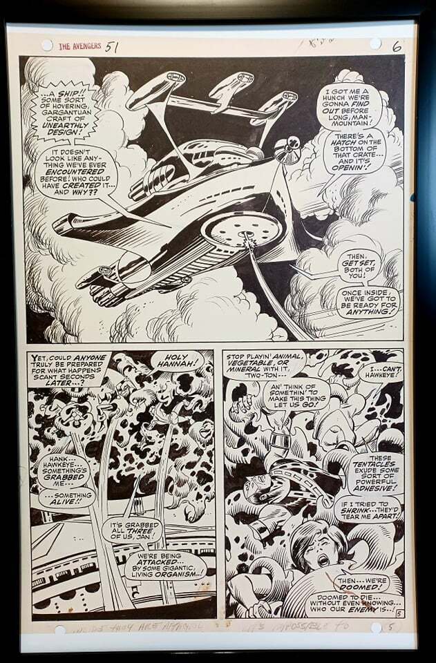 Avengers #51 pg. 5 by John Buscema 11x17 FRAMED Original Art Print Marvel Comics