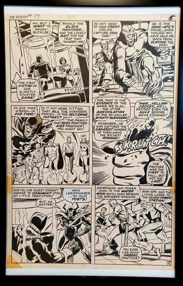 Avengers #79 pg. 5 by John Buscema 11x17 FRAMED Original Art Print Marvel Comics