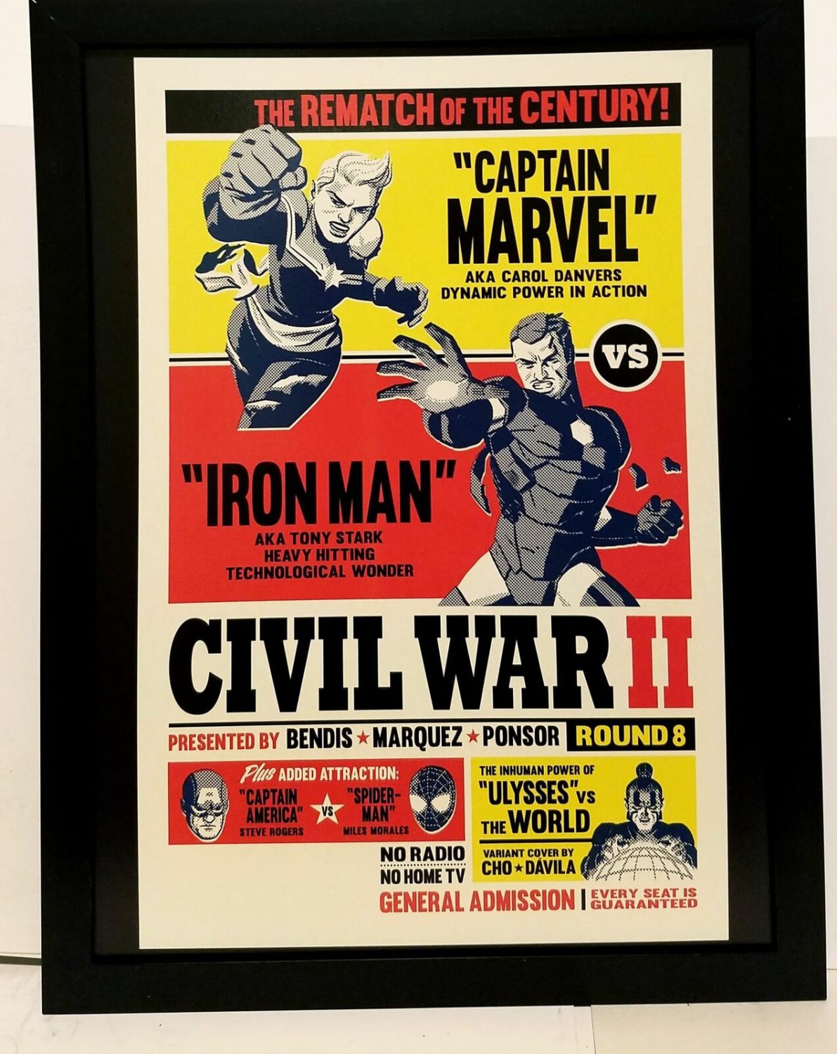 Captain Marvel vs Iron Man by Michael Cho 9x12 FRAMED Art Print Comics Poster