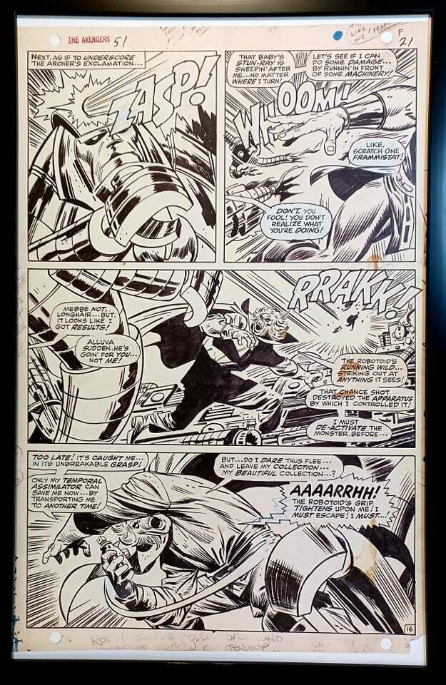 Avengers #51 pg. 16 by John Buscema 11x17 FRAMED Original Art Print Marvel Comic