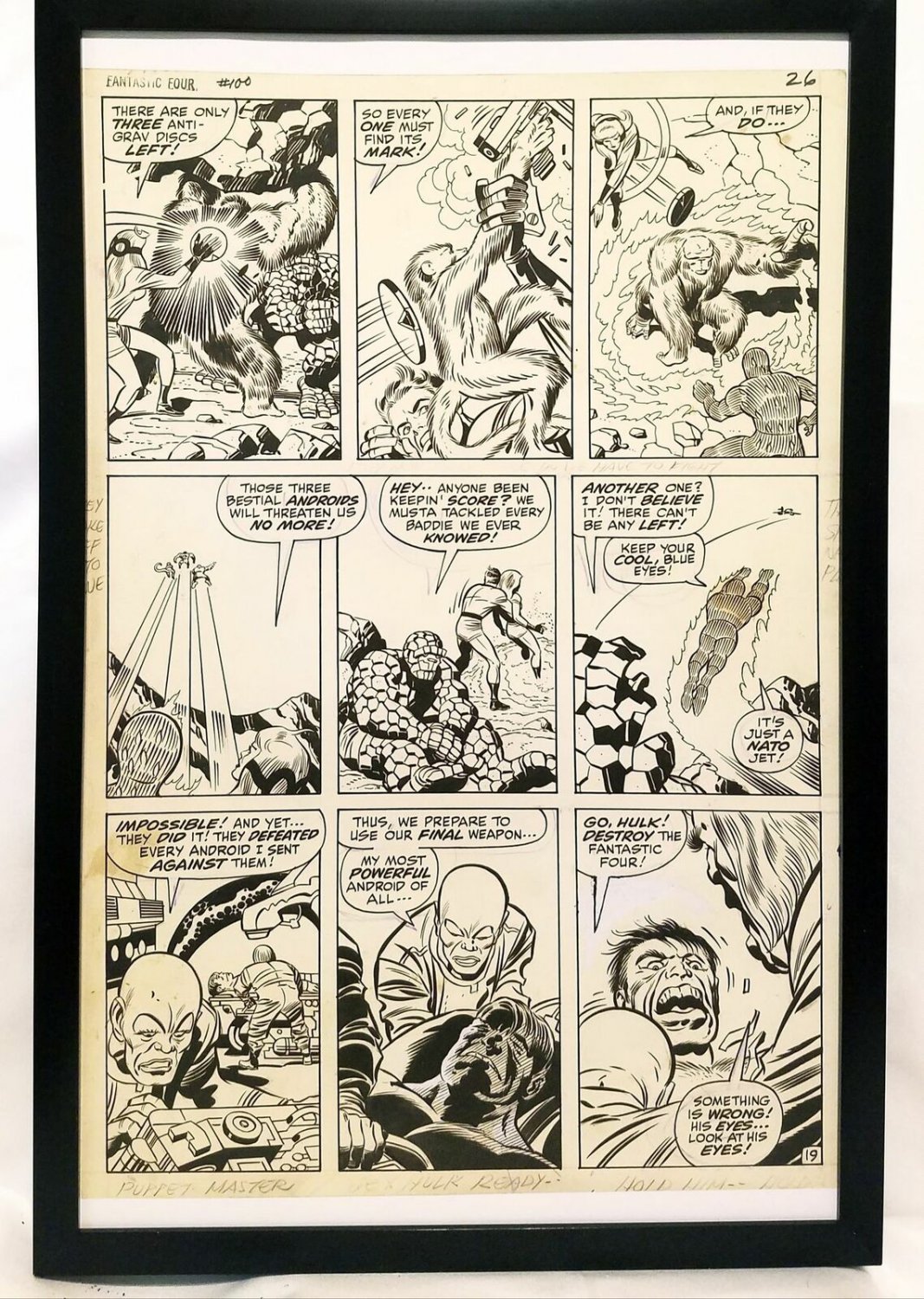 Fantastic Four #100 pg. 19 by Jack Kirby 11x17 FRAMED Original Art Poster Marvel