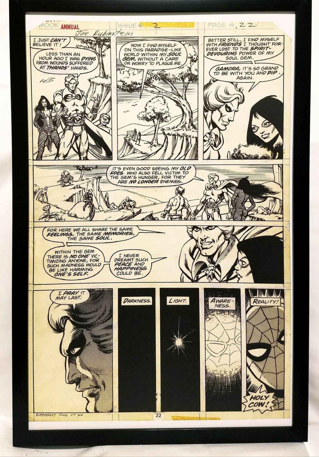 Marvel Two-In-One Annual #2 pg. 22 by Jim Starlin 11x17 FRAMED Original Art Post