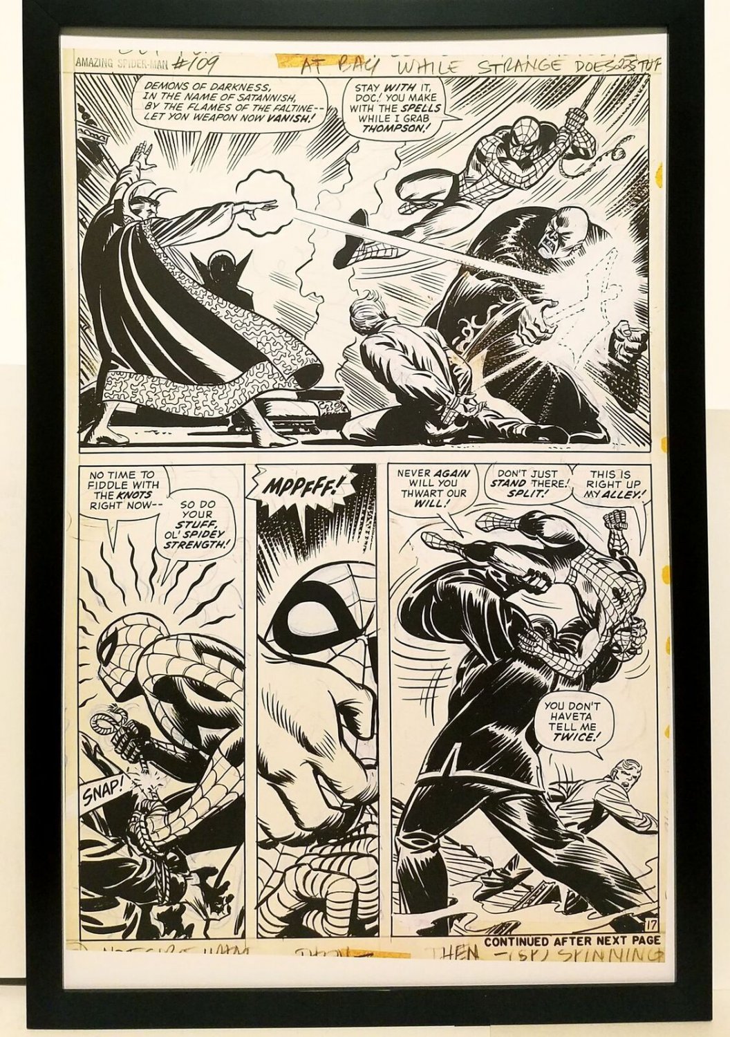 Amazing Spider-Man #109 pg. 17 John Romita 11x17 FRAMED Original Art Print Marve