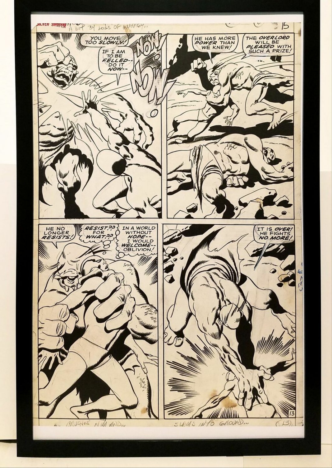 Silver Surfer #6 pg. 13 by John & Sal Buscema 11x17 FRAMED Original Art Print Ma