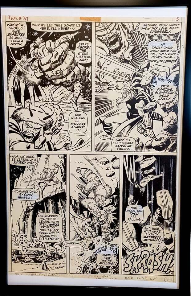 Mighty Thor #197 pg. 4 by John Buscema 11x17 FRAMED Original Art Print Marvel Co