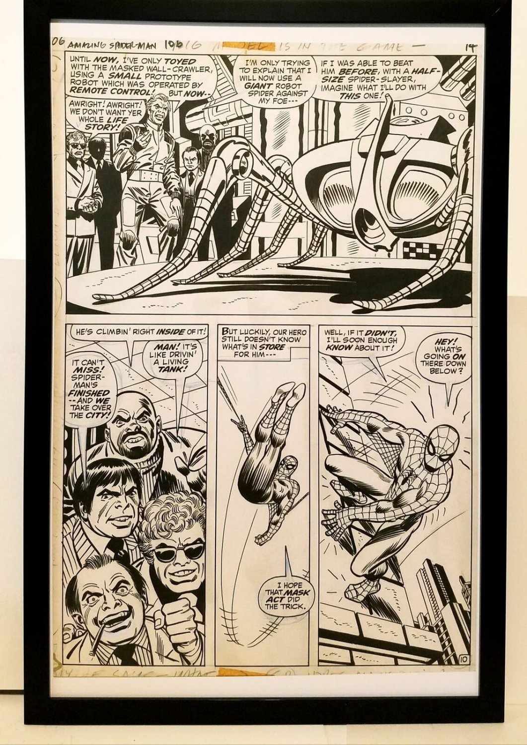 Amazing Spider-Man #106 pg. 10 John Romita 11x17 FRAMED Original Art Print Marve
