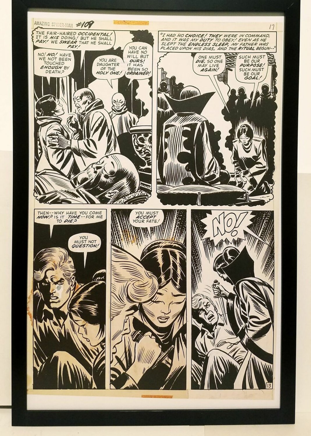 Amazing Spider-Man #109 pg. 13 John Romita 11x17 FRAMED Original Art Print Marve