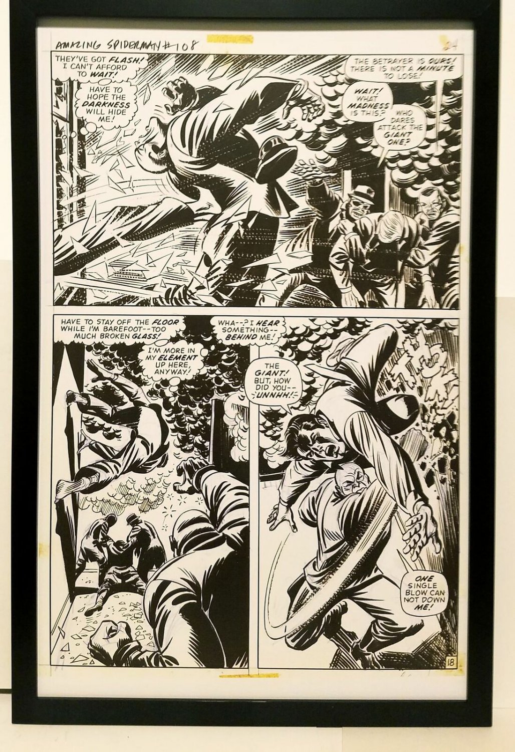 Amazing Spider-Man #108 pg. 18 John Romita 11x17 FRAMED Original Art Print Marve
