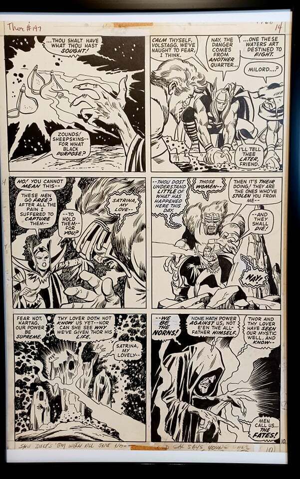 Mighty Thor #197 pg. 10 by John Buscema 11x17 FRAMED Original Art Print Marvel C