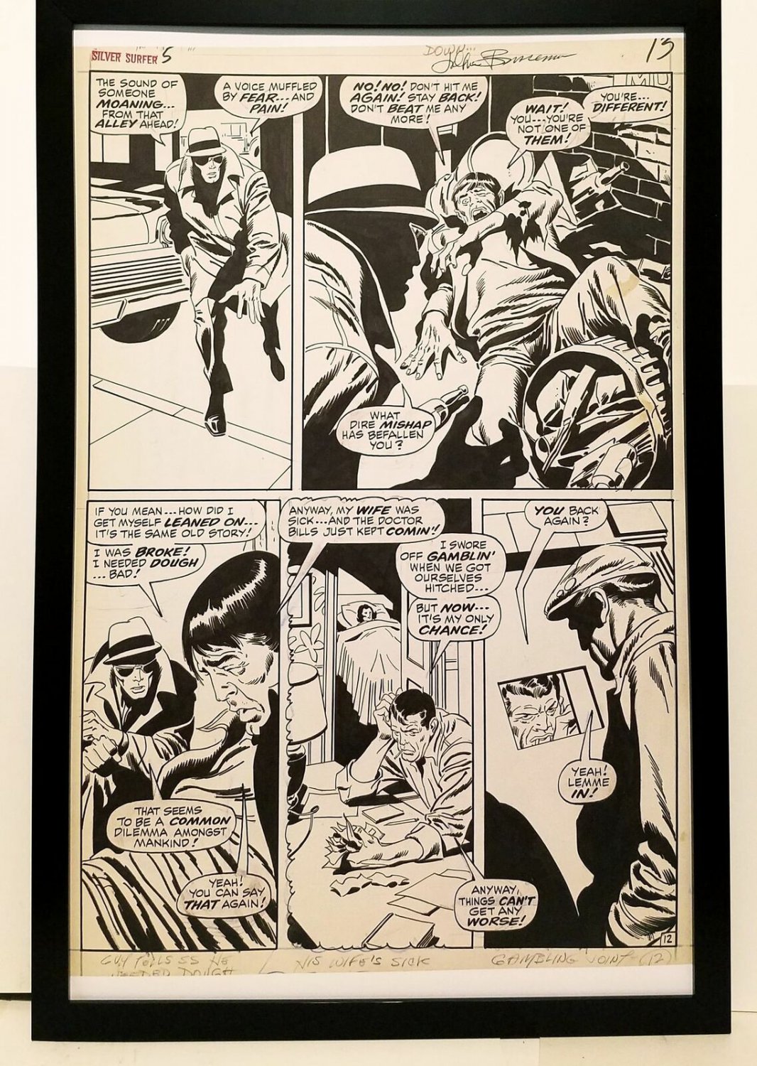 Silver Surfer #5 pg. 12 by John & Sal Buscema 11x17 FRAMED Original Art Print Ma