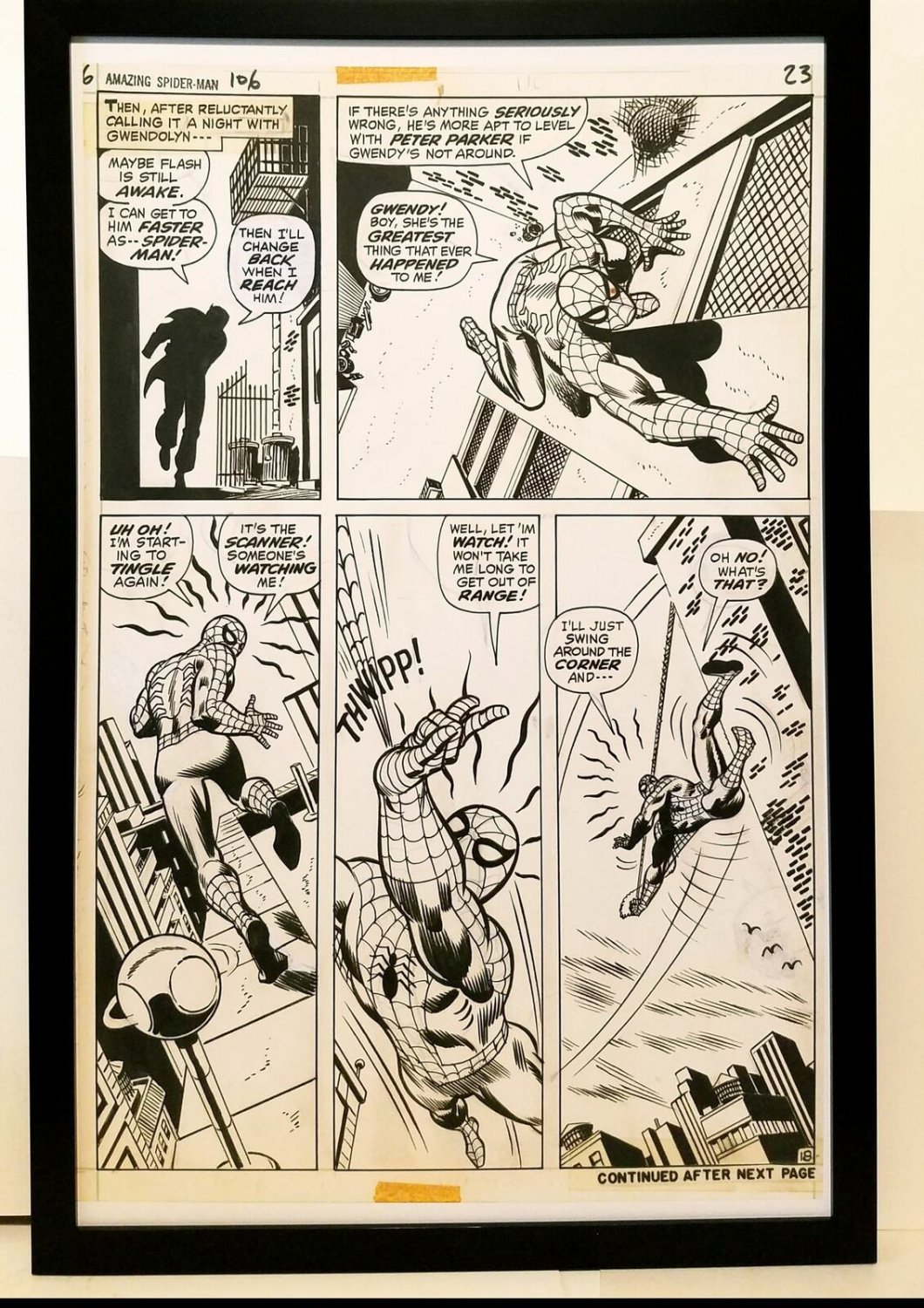 Amazing Spider-Man #106 pg. 18 John Romita 11x17 FRAMED Original Art Print Marve