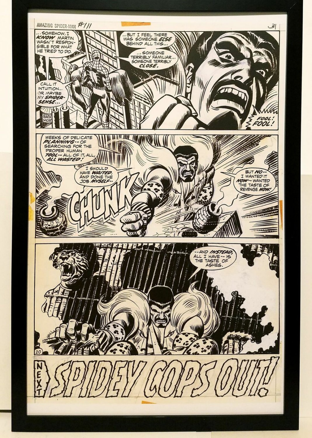 Amazing Spider-Man #111 pg. 20 John Romita 11x17 FRAMED Original Art Print Marve