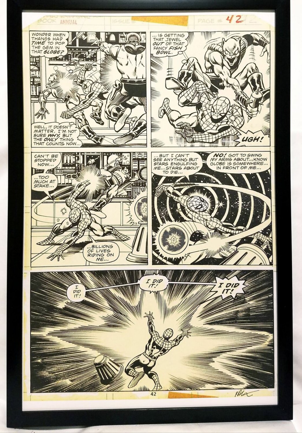 Marvel Two-In-One Annual #2 pg. 42 by Jim Starlin 11x17 FRAMED Original Art Post