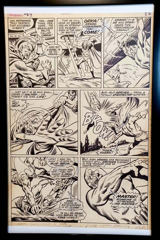 Sub-Mariner #24 pg. 17 by John Buscema 11x17 FRAMED Original Art Print Marvel Co